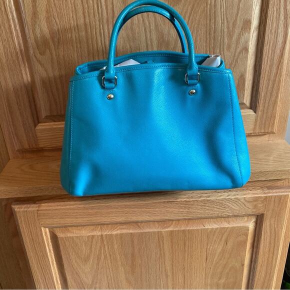 Coach Purse Handbag Satchel Turquoise - Picture 3 of 10